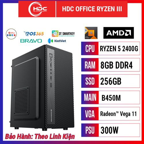 PC HDC OFFICE RYZEN III CPU 2400G – RAM 8GB DDR4 – SSD 256GB – MAIN B450 - AMD Vega 11